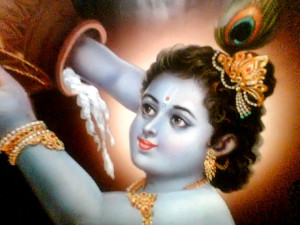 Read more about the article Krishna steeling butter standing on the back of calf